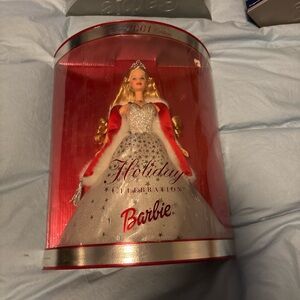 Barbie Holiday Celebration Doll in Red and White Gown